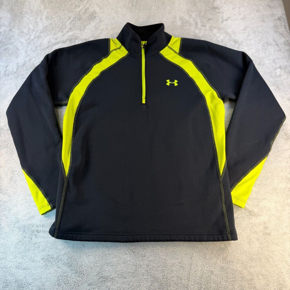 Under Armour ColdGear Scent Control 1/4 Zip Pullover Men's XL Black Lime